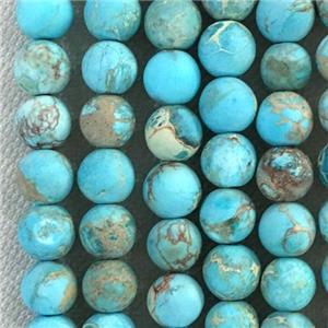 round blue Sea sediment jasper beads, matte, approx 4mm dia [GB10399-4MM]