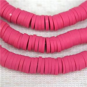 hotpink Fimo Polymer Clay heishi beads, approx 6mm dia [GB10410]