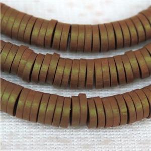 bronze Fimo Polymer Clay heishi beads, approx 6mm dia [GB10413]