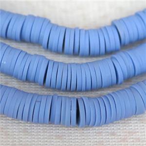 blue Fimo Polymer Clay bead, heishi, approx 6mm dia [GB10414]