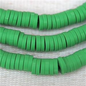 green Fimo Polymer Clay heishi beads, approx 6mm dia [GB10416]