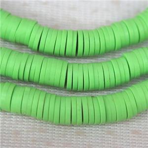 green Fimo Polymer Clay heishi beads, approx 6mm dia [GB10418]