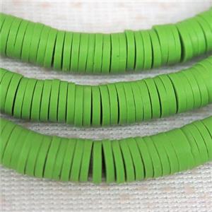 green Fimo Polymer Clay heishi beads, approx 6mm dia [GB10419]