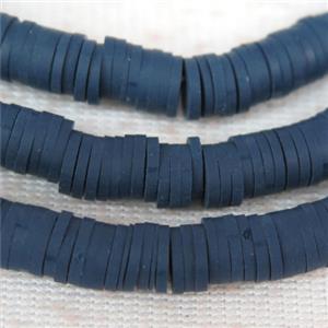 inkblue Fimo Polymer Clay heishi beads, approx 6mm dia [GB10421]