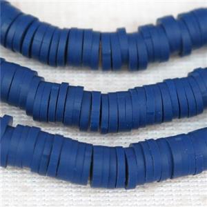 blue Fimo Polymer Clay heishi beads, approx 6mm dia [GB10422]