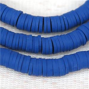 royal blue Fimo Polymer Clay heishi beads, approx 6mm dia [GB10423]