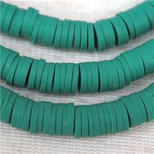 green Fimo Polymer Clay heishi beads, approx 6mm dia [GB10425]