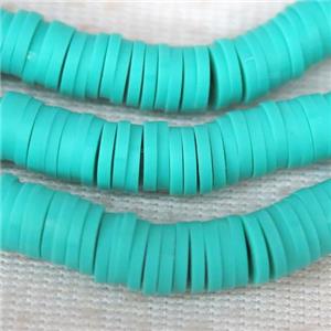 green turq Fimo Polymer Clay heishi beads, approx 6mm dia [GB10426]