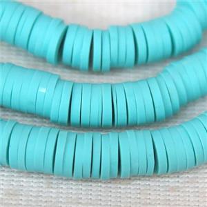 blue turq Fimo Polymer Clay heishi beads, approx 6mm dia [GB10427]