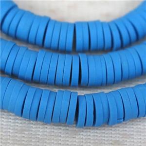 blue Fimo Polymer Clay heishi beads, approx 6mm dia [GB10428]