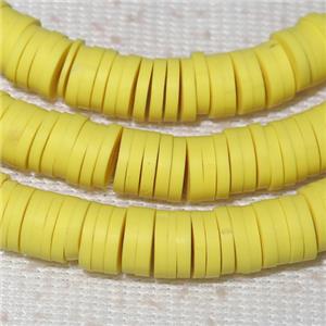 yellow Fimo Polymer Clay heishi beads, approx 6mm dia [GB10429]