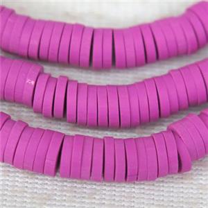 hotpink Fimo Polymer Clay heishi beads, approx 6mm dia [GB10431]