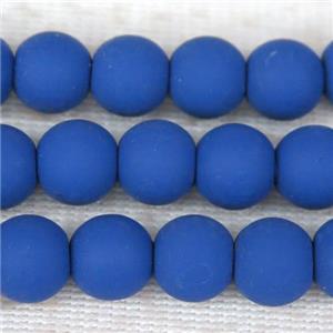 round royal blue Fimo Polymer Clay Beads, approx 8mm dia [GB10448]