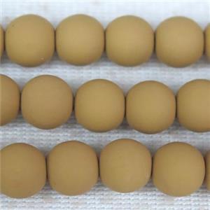 round brown Fimo Polymer Clay Beads, approx 8mm dia [GB10450]