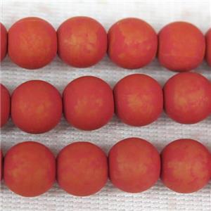 round red Fimo Polymer Clay Beads, approx 8mm dia [GB10451]