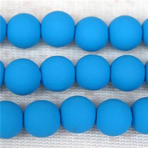 round blue Fimo Polymer Clay Beads, approx 8mm dia [GB10452]