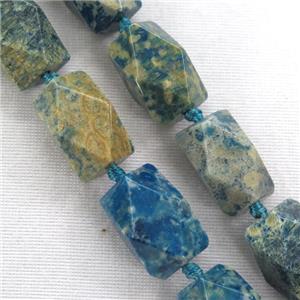blue coral fossil bead, faceted, nugget, approx 15-25mm [GB10513]