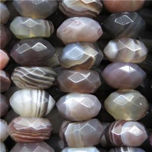 Botswana Agate beads, faceted rondelle, approx 5x10mm [GB10550-5X10MM]