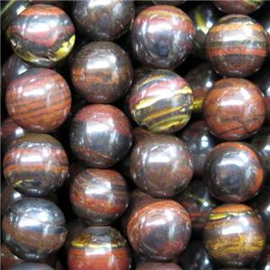 Red Iron Tiger Eye Stone Beads Ferruginous Smooth Round, approx 10mm dia [GB10560-10MM]