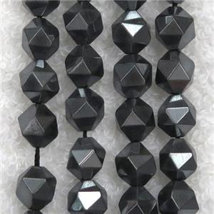 hematite beads ball, faceted round, approx 8mm dia [GB10563]