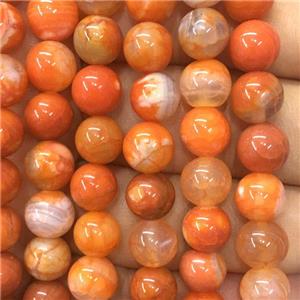 round orange agate beads, approx 8mm dia [GB10576-8MM]