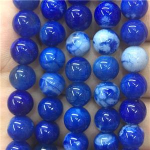 round blue agate beads, approx 8mm dia [GB10577-8MM]