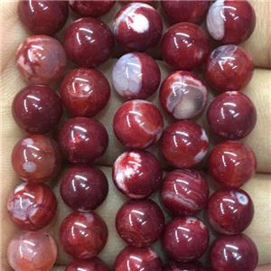 round red agate beads, approx 6mm dia [GB10579-6MM]