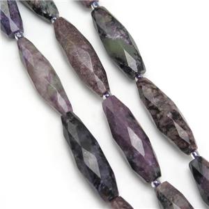 purple Charoite beads, faceted rice, approx 10-30mm [GB10602]