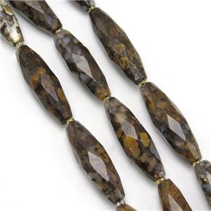 Opal Jasper beads, faceted rice, approx 10-30mm [GB10605]
