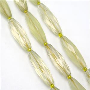 Lemon Quartz beads, faceted rice, approx 10-30mm [GB10611]