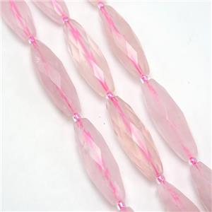 Rose Quartz beads, faceted rice, approx 10-30mm [GB10612]