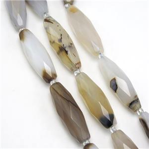 Heihua montana Agate Beads, faceted rice, approx 10-30mm [GB10619]