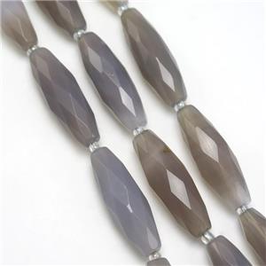 gray Agate Beads, faceted rice, approx 10-30mm [GB10620]
