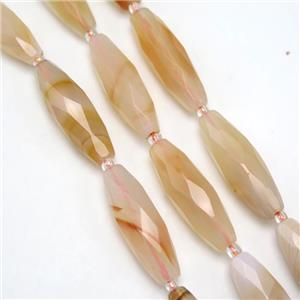 red Agate beads, faceted rice, approx 10-30mm [GB10621]