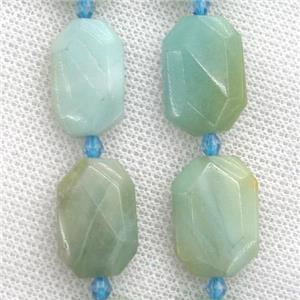 Chinese Amazonite beads, faceted rectangle, approx 15-20mm [GB10633]