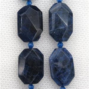 blue Sodalite beads, faceted rectangle, approx 15-20mm [GB10638]