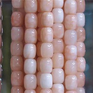 Jade barrel Beads, ltpink dye, approx 9x11mm [GB10697]