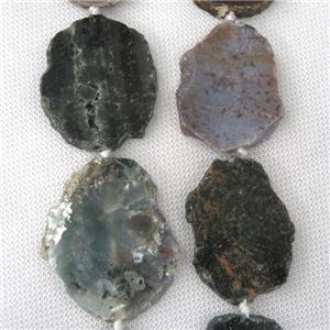Ocean Agate slab beads, natural color, approx 30-50mm [GB10714]