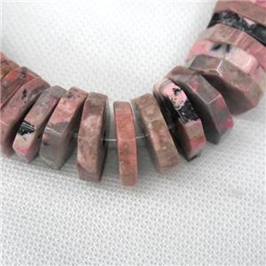 Rhodonite beads, faceted heishi, approx 20mm dia [GB10718]