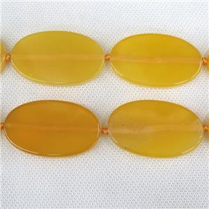 yellow Agate Beads, oval, dye, approx 30-50mm [GB10731]