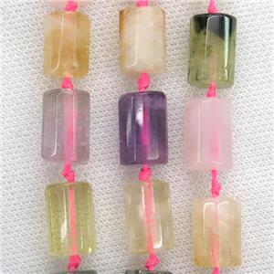 mix gemstone beads, faceted tube, approx 11.5-16mm [GB10747]