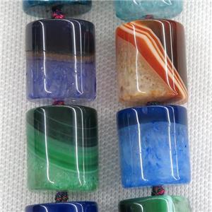 Druzy Agate column beads, mix colors, approx 20-21mm [GB10755]