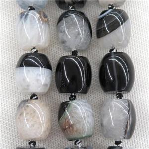 white Druzy Agate barrel beads, approx 16-18mm [GB10756]