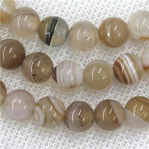 round coffee stripe agate beads, approx 12mm dia [GB10779-12MM]
