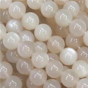 white MoonStone Beads, round, B-grade, approx 6mm dia [GB10780-6MM]