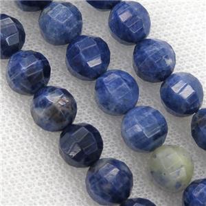 blue Sodalite Beads, faceted round, approx 9-10mm [GB10846]