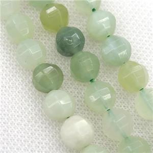 Chinese New Mountain Jade Beads, faceted round, approx 9-10mm [GB10850]