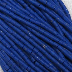 tiny synthetic turquoise tube beads, blue, approx 2mm dia [GB10865]