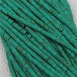 tiny synthetic turquoise tube beads, green, approx 2mm dia [GB10868]