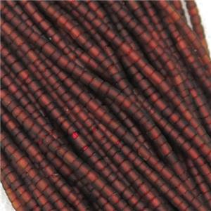 tiny Lampwork Glass Beads, redcoffee, approx 2mm dia [GB10881]